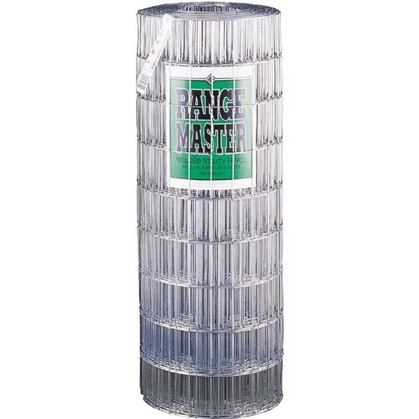 Welded Utility Fence, 50 ft L, 72 in H, 2 x 4 in Mesh, 14 Gauge, Galvanized, Rangemaster, Mfr#: 7755