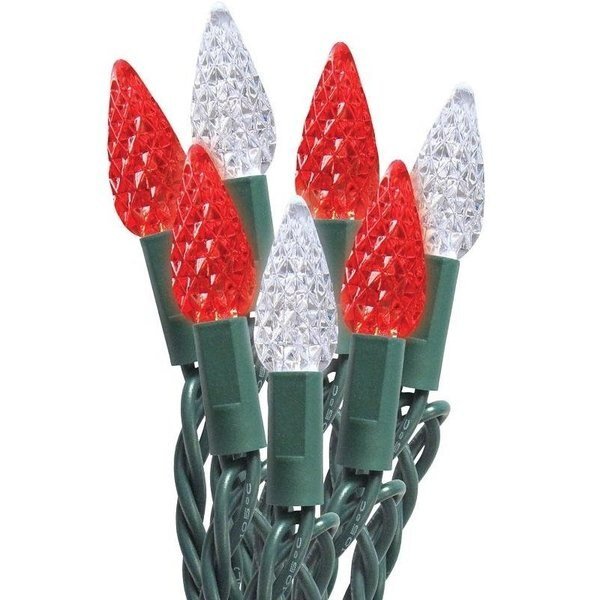 String Lights, LED, C6, Candy Cane, 50 Ct, Santas Forest, Mfr#: 29559