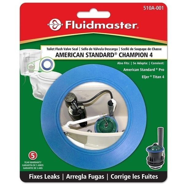 Toilet Flush Valve Seal, 275 in ID x 43 in OD Dia, Rubber, Blue, Fluidmaster, Mfr#: 510A-001-P10