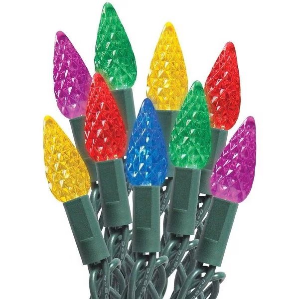 Light Cord, Spool, LED, C6, Multi, 100 Ct, Santas Forest, Mfr#: 29580