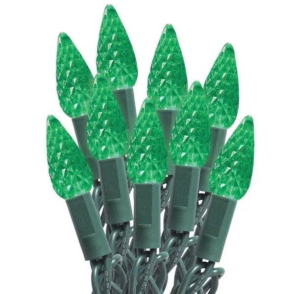 Light Cord, Spool, LED, C6, Green, 100 Ct, Santas Forest, Mfr#: 29585