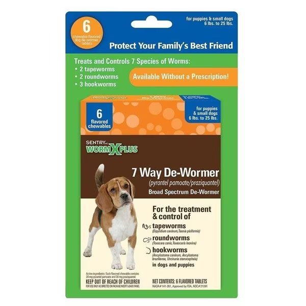 3932 Dewormer, Tablet, 6 Count, Sentry, Mfr#: 3977