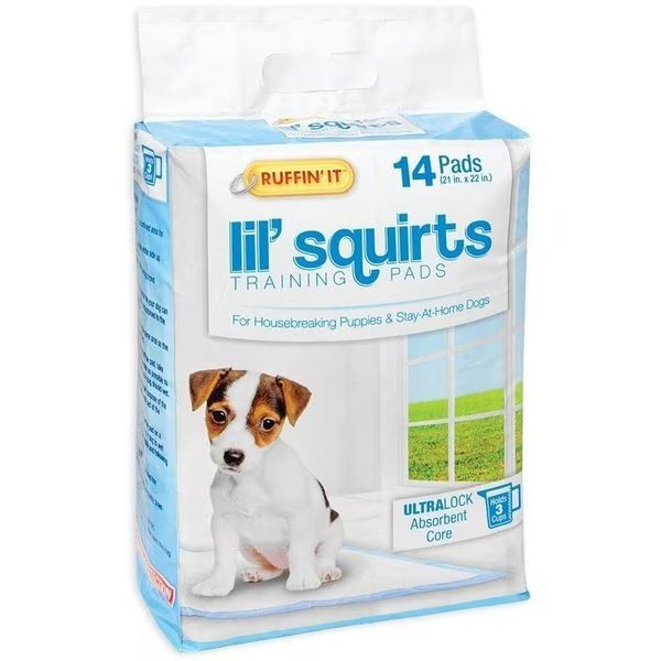 Lil' Squirts Dog Training Pad, 22 in L, 21 in W, CottonPlastic, Ruffinit, Mfr#: 82014