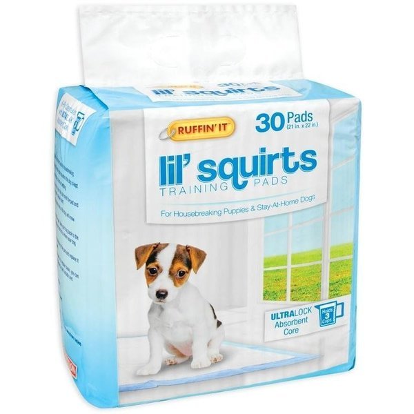 Lil' Squirts Dog Training Pad, 22 in L, 21 in W, CottonPlastic, Ruffinit, Mfr#: 82030