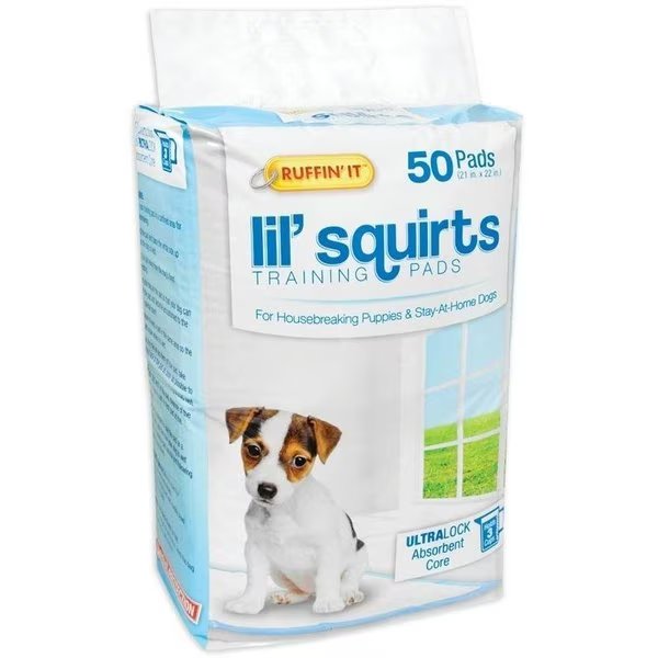 Lil' Squirts Dog Training Pad, 22 in L, 21 in W, CottonPlastic, Ruffinit, Mfr#: 82050