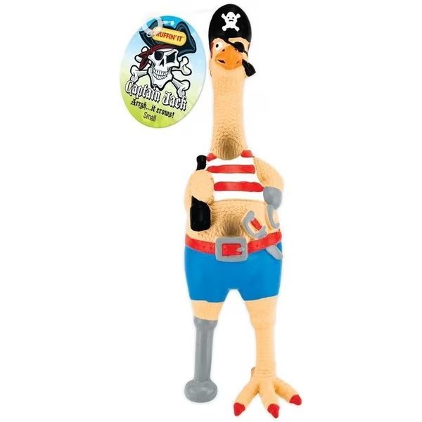 Dog Toy, S, Captain Jack Chicken, Rubber, Ruffinit, Mfr#: 80528-1
