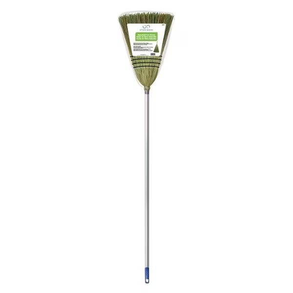 Household Broom, 11 in Sweep Face, 1412 in L Trim, Natural Fiber Bristle, Natural Bristle, Simple Spaces, Mfr#: 105