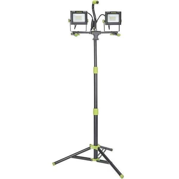 Work Light with Tripod, 120 V, 70 W, 2Lamp, LED Lamp, 8000 Lumens Lumens, 5000 K Color Temp, Powersmith, Mfr#: PWLD080T