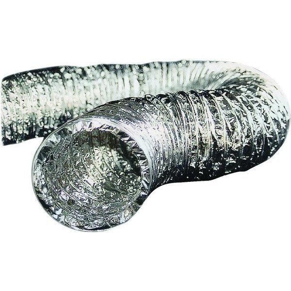 0 Flexible Dryer Transition Duct, 8 ft L, AluminumPolyester, Silver, Builders Best, Mfr#: 10793