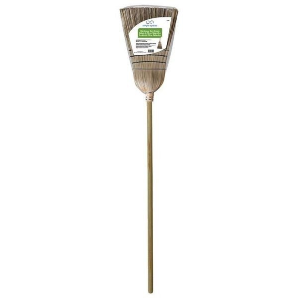 Warehouse Broom, 12 in Sweep Face, 18 in L Trim, Fiber Bristle, 5514 in L, Hardwood Handle, Simple Spaces, Mfr#: 502