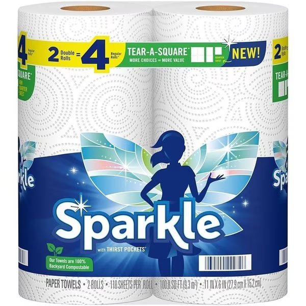 21922 Paper Towel, 11 in L, 612 in W, Sparkle, Mfr#: 22272