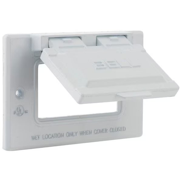 Electrical Box Cover, 1 Gang(s), Rectangular, Aluminum, Flip/Snap, GFCI Cover, Hubbell, Mfr#: 5101-1