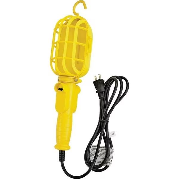 Work Light with NonMetallic Guard, 6 ft L Cord, Black, Powerzone, Mfr#: ORTL098506