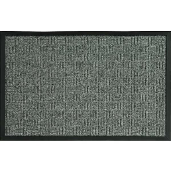 Door Mat, 36 in L, 24 in W, Parquet Pattern, Gray, Fanmats, Mfr#: 58777