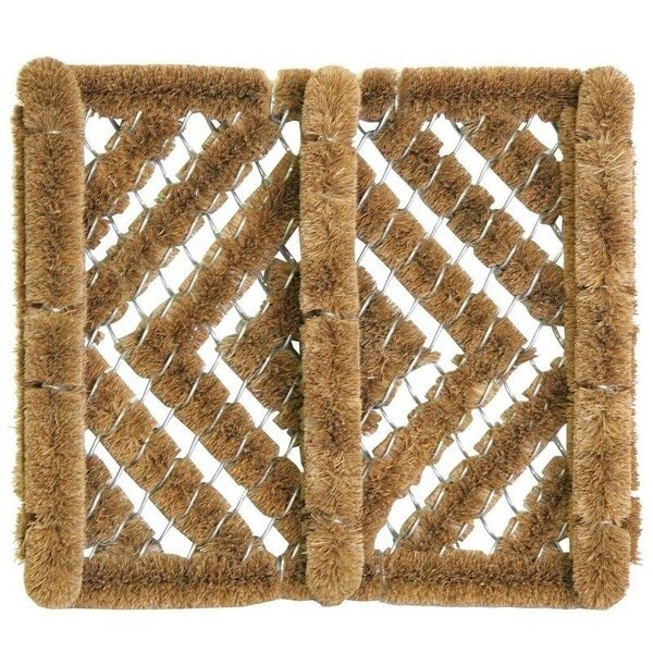 BootShoe Scraper Mat, 14 in L, 12 in W, Adirondack Boot Buck Pattern, Natural Coir Surface, Brown, Fanmats, Mfr#: 58778