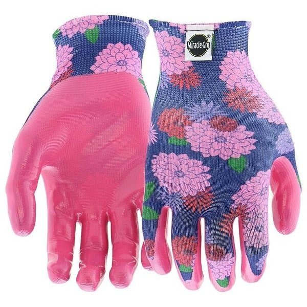 MG37126WML3P Breathable Garden Gloves, Women's, ML, Knit Cuff, Nitrile Coating, Polyester Glove, Miracle-Gro, Mfr#: MG37126/WML3P
