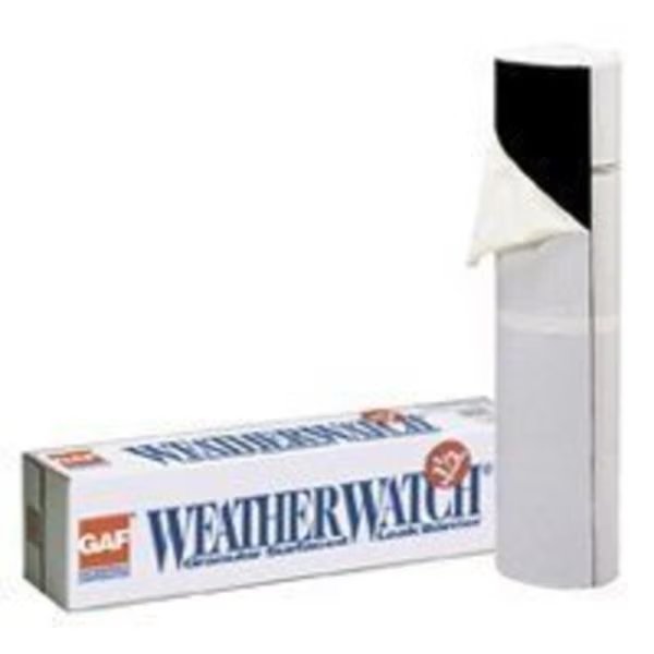 GAF 0912000MV Roofing Leak Barrier, 50 ft L, 1.5 sq-ft Coverage Area, Fiberglass, Black, Gaf, Mfr#: 0912000MV