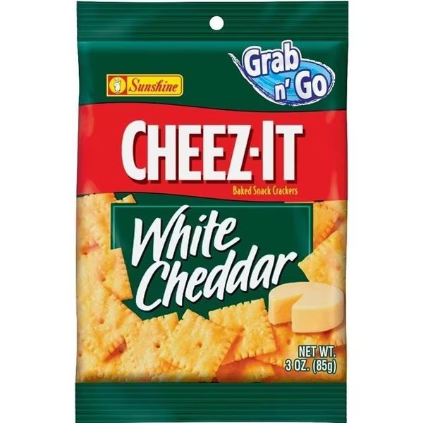 CHEEZITWC6 Baked Snack Crackers, White Cheddar Flavor, 3 oz Bag, Cheez-It, Mfr#: 462809