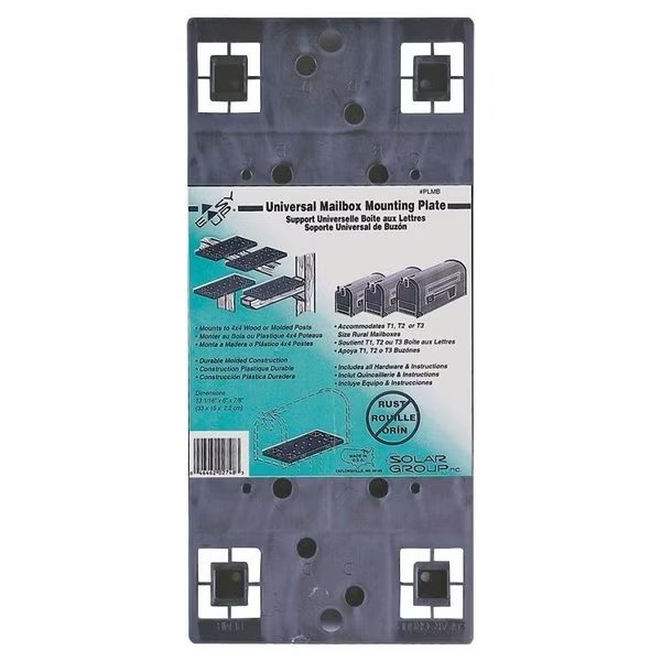 PLMB0060 Universal Mailbox Mounting Board, Plastic, Black, Gibraltar Mailboxes, Mfr#: PLMB06AM