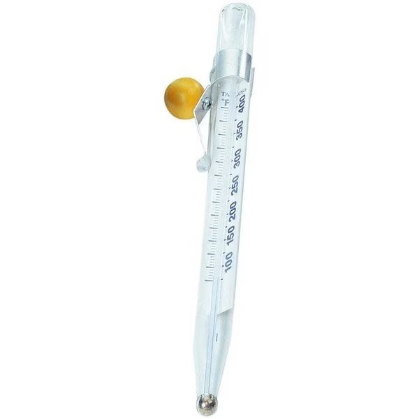 CandyDeep Fry Thermometer, 100 to 400 deg F, Analog Display, White, Taylor, Mfr#: 5978