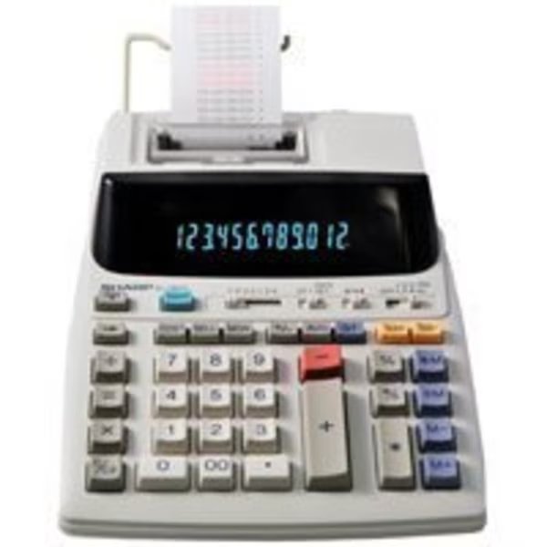 Sharp EL-1801V Printing Calculator, Fluorescent, 12 Display, Sharp, Mfr#: EL-1801V