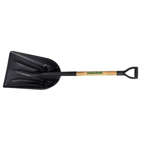 Snow Scoop, 1414 in W Blade, 1734 in L Blade, Polyethylene Blade, Wood Handle, 46 in OAL, Union Tools, Mfr#: 1681500