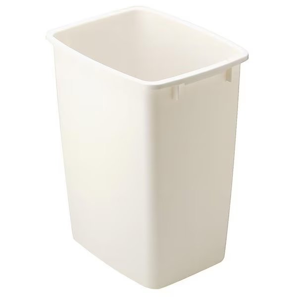 2806 Waste Basket, 36 qt Capacity, Polyethylene, Bisque, 18 in H, Rubbermaid, Mfr#: FG2806TPBISQU