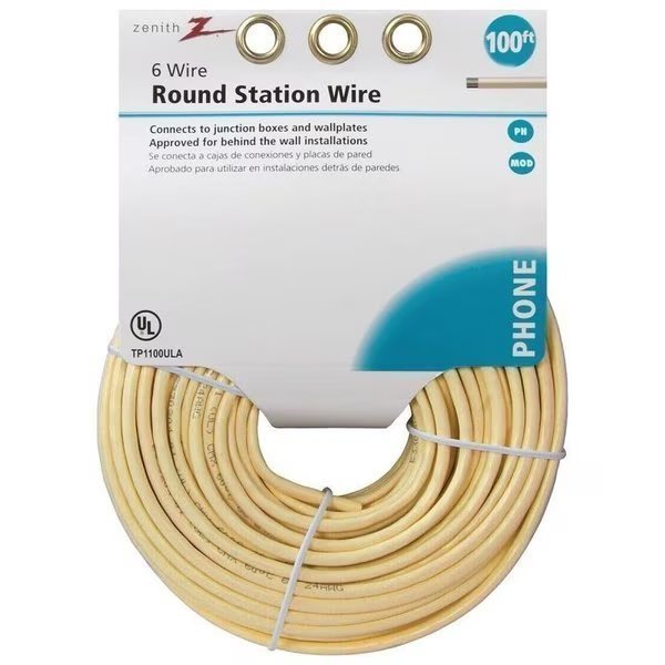 Telephone Wire, 24 AWG Wire, Almond Sheath, Zenith, Mfr#: TP1100ULA