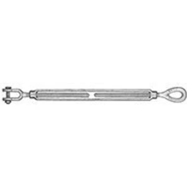 BARON 18-1/2X9 Turnbuckle, 2200 lb Weight Capacity, Jaw Fitting A, Eye Fitting B, Galvanized Steel, Baron, Mfr#: 18-1/2X9
