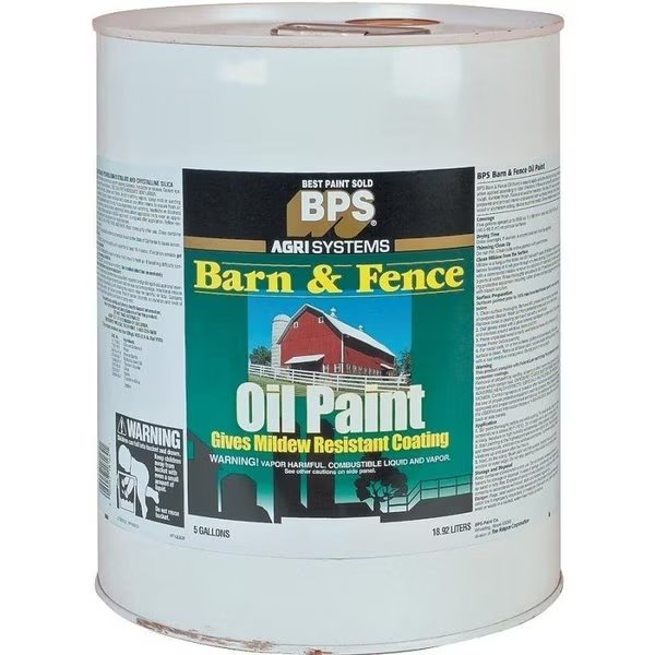 018008 Barn and Fence Paint, White, 5 gal Pail, Valspar, Mfr#: 3145-75