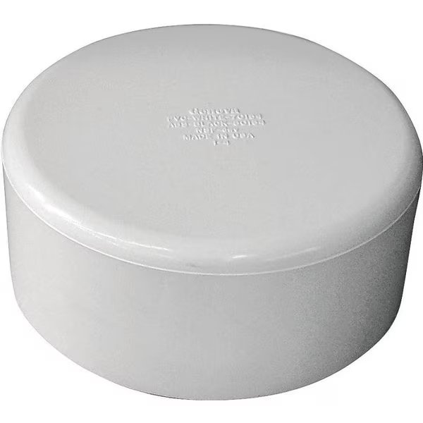 CANPLAS Pipe Cap, 6 in, Hub, PVC, White, Genova, Mfr#: 193086