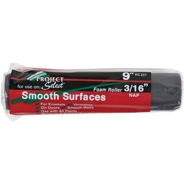 Paint Roller Cover, 316 in Thick Nap, 9 in L, Foam Cover, Linzer, Mfr#: RC 227