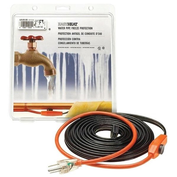 Pipe Heating Cable, 120 VAC, 6 ft L, Easy Heat, Mfr#: AHB-016A