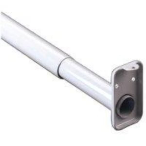 ClosetPro Adjustable Closet Rod with Flange, 1 in Dia, 72 to 120 in L, Steel, Platinum, John Sterling, Mfr#: RP0022-72120
