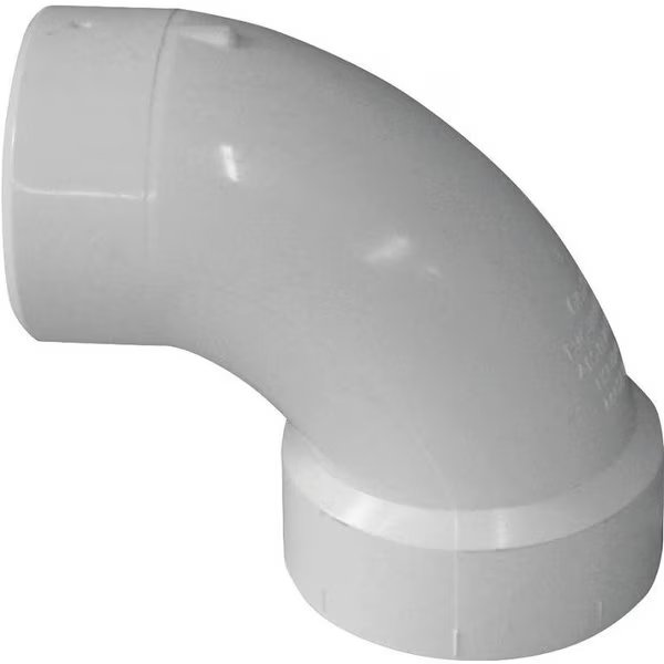 IPEX Pipe Elbow, 2 in, Spigot x Hub, 90 deg Angle, PVC, White, SCH 40 Schedule, Genova, Mfr#: 192452L