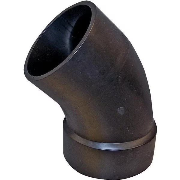 CANPLAS Street Pipe Elbow, 3 in, Spigot x Hub, 45 deg Angle, ABS, Black, Genova, Mfr#: 102403BC