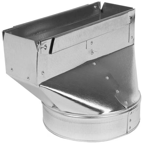 Wall Register Boot, 3 in L, 10 in W, Galvanized, Imperial, Mfr#: GV2450