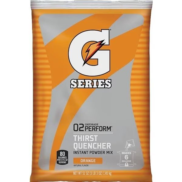 0 Thirst Quencher Instant Powder Sports Drink Mix, Powder, Orange Flavor, 51 oz Pack, Gatorade, Mfr#: 3968