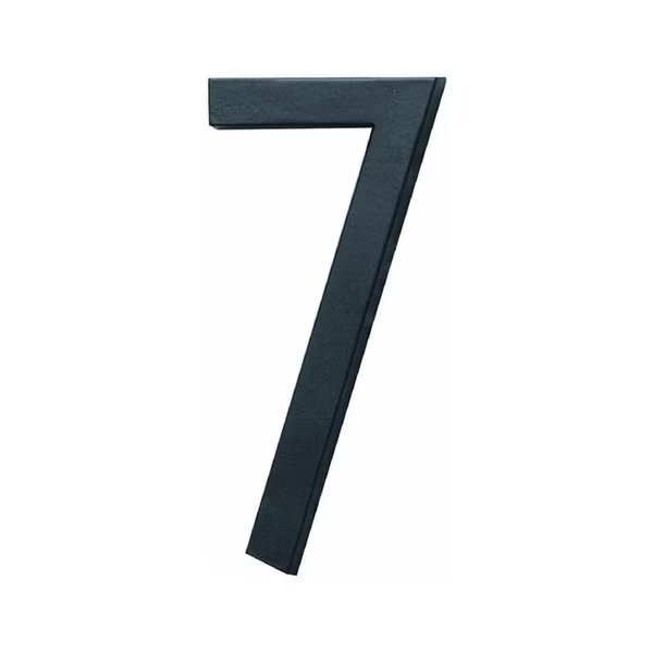 FM6 Architectural Series House Number, Character 7, 6 in H Character, Black Character, Hy-Ko, Mfr#: FM-6/7