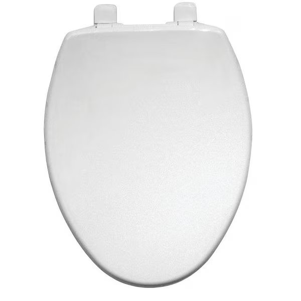 Toilet Seat, Elongated, Plastic, White, TopTite Hinge, Mayfair, Mfr#: 1580ARSL 000