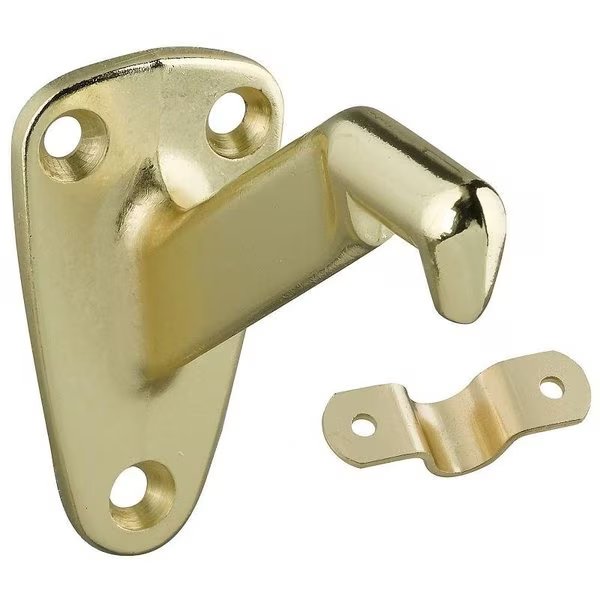 Handrail Bracket, 250 lb, Zinc, Brass, National Hardware, Mfr#: N112-888