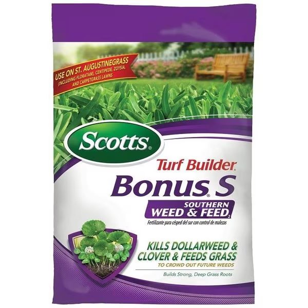 Turf Builder Bonus S Southern Weed and Feed Fertilizer, Granule, Fertilizer, BluePink Bag, Scotts, Mfr#: 3313B