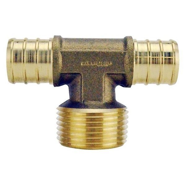 Pipe Tee, 34 in, Barb x MPT x Barb, Brass, 200 psi Pressure, Apollo Valves, Mfr#: APXMT34