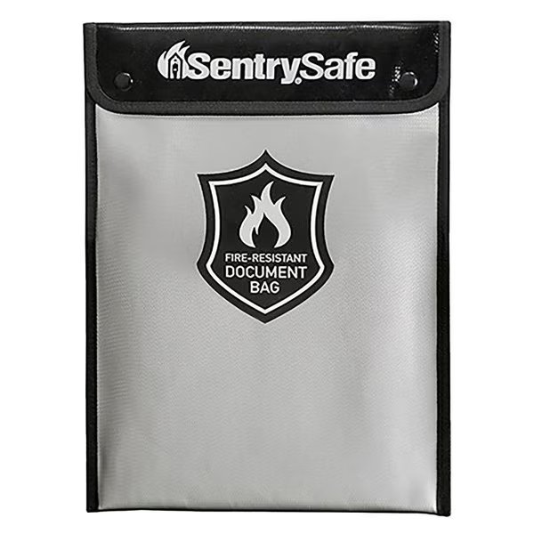 Document Bag, 01 cuft Capacity, 15 in H x 11 in W x 112 in D Exterior, Yes, Zipper, Snap Lock, Sentry Safe, Mfr#: FBWLZ0