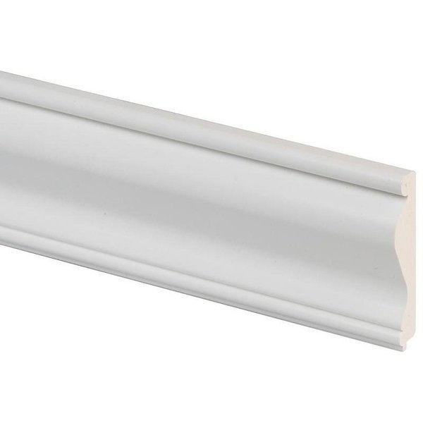 390 Series Chair Rail Moulding, 8 ft L, 258 in W, 58 in Thick, Smooth Profile, PVC, White, Inteplast Group, Mfr#: 13900800891