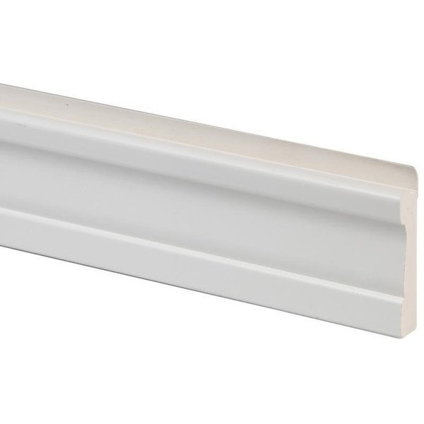 Wainscot Base Moulding, 8 ft L, 158 in W, 1116 in Thick, PVC, White, Inteplast Group, Mfr#: 16230800891