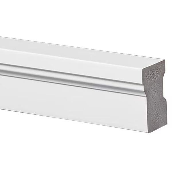 0 Brick Moulding, 114 in W, 2 in H, Flat Back, Smooth Profile, PVC, White, Inteplast Group, Mfr#: 63510009866
