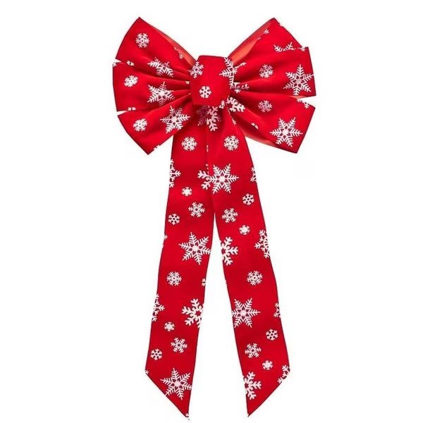 Christmas Specialty Decoration, 1 in H, Snowflakes, Velvet, RedWhite, Holiday Trims, Mfr#: 6083