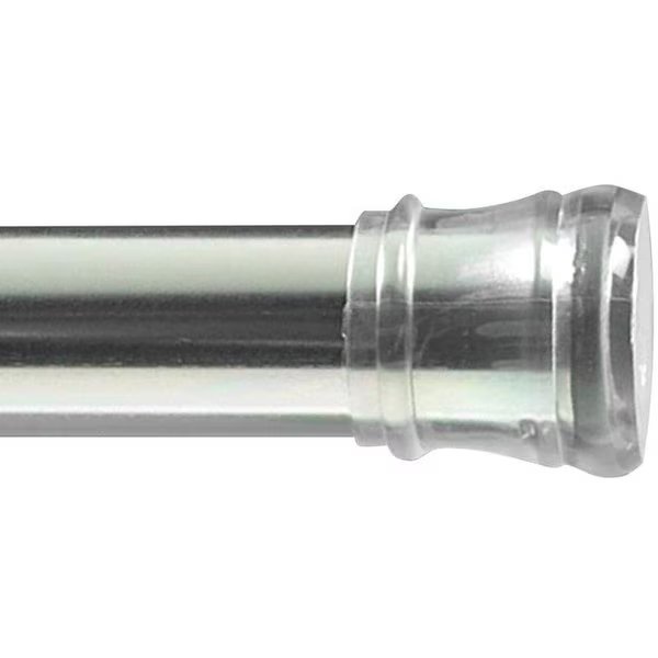 604S Shower Curtain Rod, 3412 to 60 in L Adjustable, 114 in Dia Rod, Stainless Steel, Chrome, Zenna Home, Mfr#: 608S