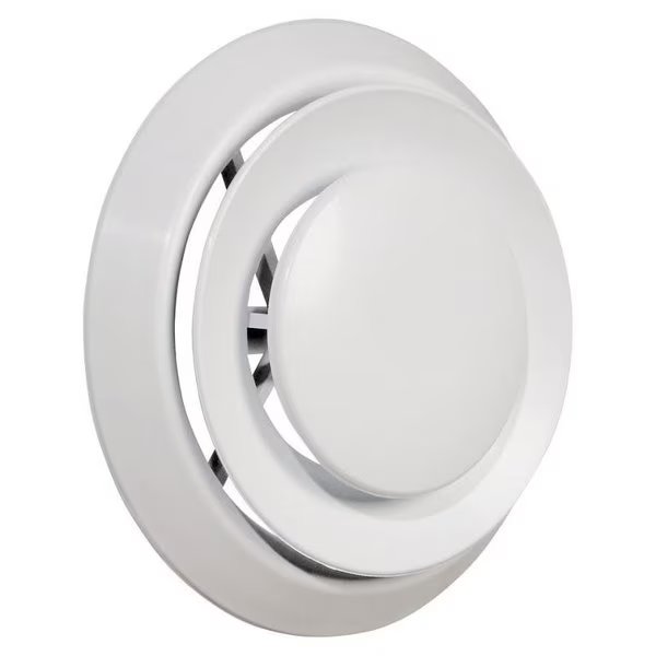 Premium Round Air Diffuser with Collar, Steel, White, Imperial, Mfr#: DR-06